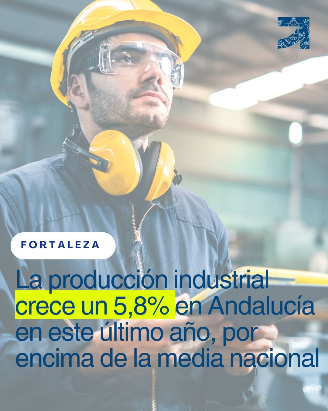 La producción industrial crece un 5,8% en Andalucía en este último año, por encima de la media nacional